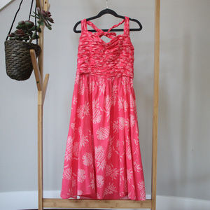 Tommy Bahama Summer Pink Pineapple Halter Dress size 4, fits like a size 2